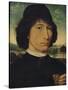 'Portrait of a man holding a coin of the Emperor Nero', 1474-Hans Memling-Stretched Canvas