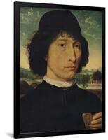 'Portrait of a man holding a coin of the Emperor Nero', 1474-Hans Memling-Framed Premium Giclee Print