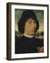 'Portrait of a man holding a coin of the Emperor Nero', 1474-Hans Memling-Framed Giclee Print