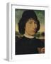 'Portrait of a man holding a coin of the Emperor Nero', 1474-Hans Memling-Framed Giclee Print