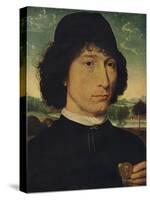 'Portrait of a man holding a coin of the Emperor Nero', 1474-Hans Memling-Stretched Canvas