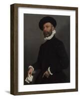 Portrait of a Man Holding a Letter (L'Avvocat), C. 1570-Giovan Battista Moroni-Framed Giclee Print