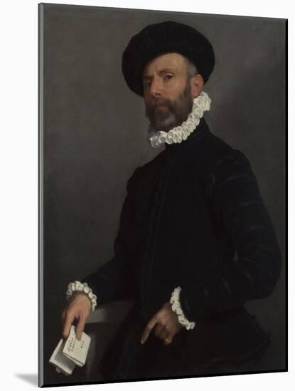 Portrait of a Man Holding a Letter (L'Avvocat), C. 1570-Giovan Battista Moroni-Mounted Giclee Print