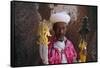 Portrait of a Man Holding Christian Symbols, Bieta Mercurios, Wollo Region, Ethiopia-Bruno Barbier-Framed Stretched Canvas