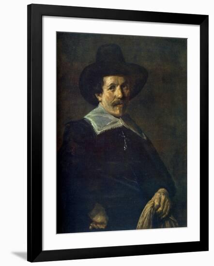 Portrait of a Man Holding Gloves, C1645-Frans Hals-Framed Giclee Print