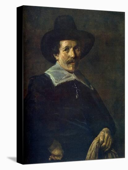 Portrait of a Man Holding Gloves, C1645-Frans Hals-Stretched Canvas