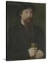 Portrait of a Man Holding His Gloves, 1544 (Oil on Wood)-Pieter Jansz Pourbus-Stretched Canvas