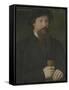 Portrait of a Man Holding His Gloves, 1544 (Oil on Wood)-Pieter Jansz Pourbus-Framed Stretched Canvas