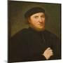 Portrait of a Man in a Black Toque (Oil on Canvas)-Paris Bordone-Mounted Giclee Print