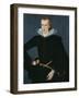 Portrait of a Man in a Slashed Black Doublet-William Segar-Framed Giclee Print