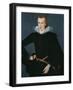 Portrait of a Man in a Slashed Black Doublet-William Segar-Framed Giclee Print