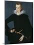 Portrait of a Man in a Slashed Black Doublet-William Segar-Mounted Giclee Print