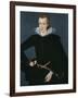 Portrait of a Man in a Slashed Black Doublet-William Segar-Framed Giclee Print