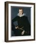 Portrait of a Man in a Slashed Black Doublet-William Segar-Framed Giclee Print