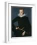 Portrait of a Man in a Slashed Black Doublet-William Segar-Framed Giclee Print