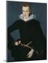 Portrait of a Man in a Slashed Black Doublet-William Segar-Mounted Giclee Print