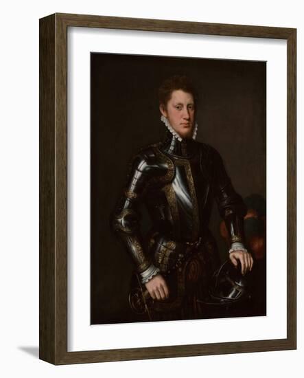 Portrait of a Man in Armour, 1558 (Oil on Canvas)-Anthonis van Dashorst (c 1519-1576/77) (circl-Framed Giclee Print