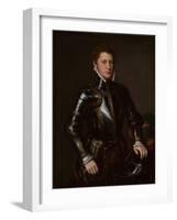 Portrait of a Man in Armour, 1558 (Oil on Canvas)-Anthonis van Dashorst (c 1519-1576/77) (circl-Framed Giclee Print