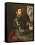Portrait of a Man in Armour, c.1535-1540-Paris Bordone-Framed Stretched Canvas