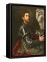 Portrait of a Man in Armour, c.1535-1540-Paris Bordone-Framed Stretched Canvas