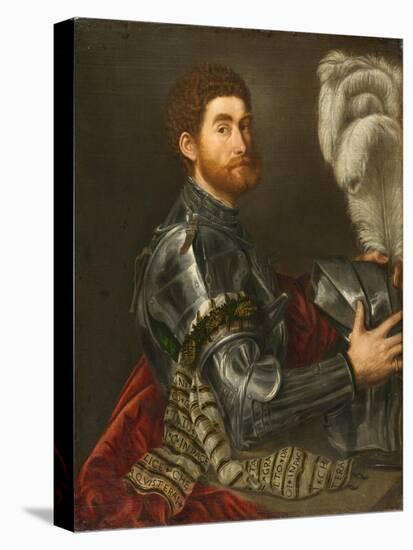 Portrait of a Man in Armour, c.1535-1540-Paris Bordone-Stretched Canvas