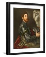 Portrait of a Man in Armour, c.1535-1540-Paris Bordone-Framed Giclee Print