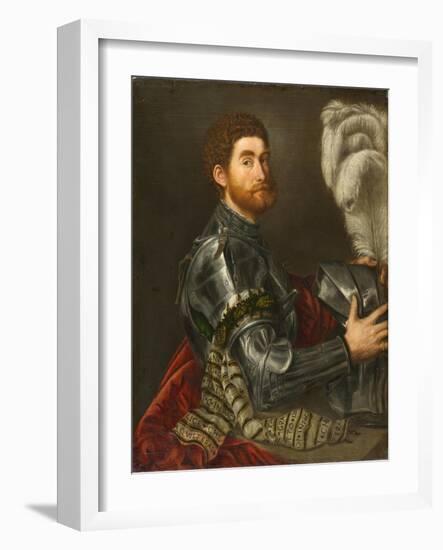 Portrait of a Man in Armour, c.1535-1540-Paris Bordone-Framed Giclee Print