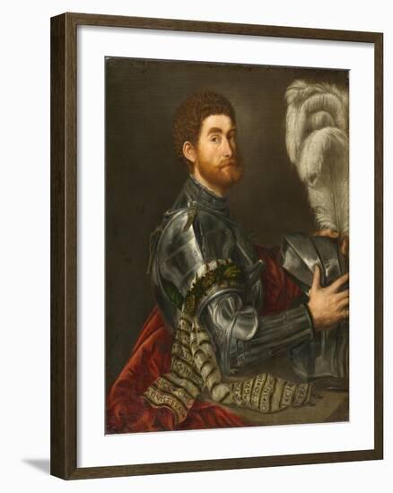 Portrait of a Man in Armour, c.1535-1540-Paris Bordone-Framed Giclee Print