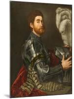 Portrait of a Man in Armour, c.1535-1540-Paris Bordone-Mounted Giclee Print