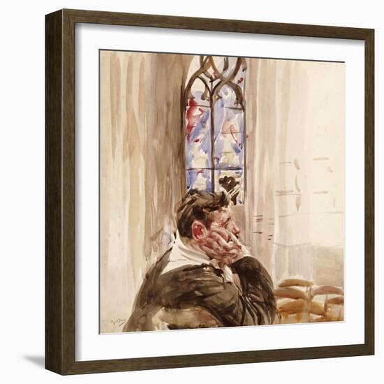 Portrait of a Man in Church, 1900-Giovanni Boldini-Framed Giclee Print