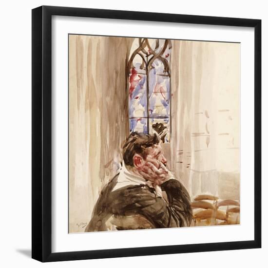 Portrait of a Man in Church, 1900-Giovanni Boldini-Framed Giclee Print