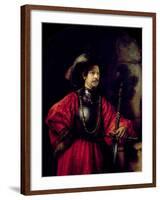 Portrait of a Man in Military Costume, 1650-Rembrandt van Rijn-Framed Giclee Print