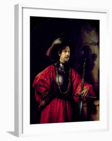 Portrait of a Man in Military Costume, 1650-Rembrandt van Rijn-Framed Giclee Print