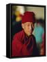 Portrait of a Man in Red, Lhasa, Tibet, China, Asia-Gavin Hellier-Framed Stretched Canvas