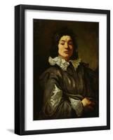 Portrait of a Man (Oil on Canvas)-Claude Vignon-Framed Giclee Print