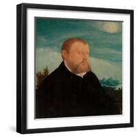 Portrait of a Man (Oil on Panel)-Wolf Huber-Framed Giclee Print