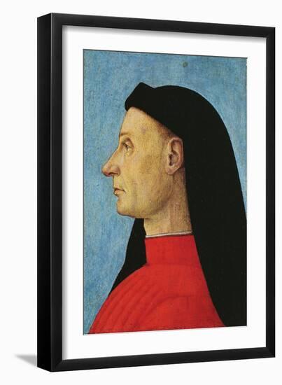 Portrait of a Man (Oil on Panel)-Gentile Bellini-Framed Giclee Print