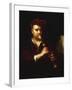 Portrait of a Man Playing a Recorder-Johann Kupetzkty-Framed Giclee Print