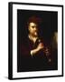 Portrait of a Man Playing a Recorder-Johann Kupetzkty-Framed Giclee Print