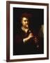 Portrait of a Man Playing a Recorder-Johann Kupetzkty-Framed Giclee Print