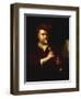 Portrait of a Man Playing a Recorder-Johann Kupetzkty-Framed Giclee Print