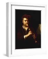 Portrait of a Man Playing a Recorder-Johann Kupetzkty-Framed Giclee Print