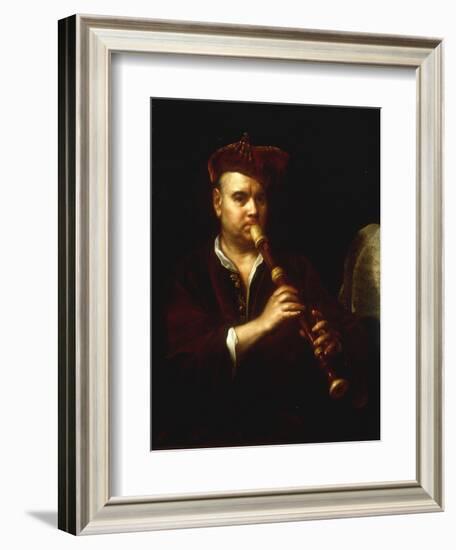 Portrait of a Man Playing a Recorder-Johann Kupetzkty-Framed Giclee Print