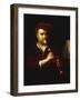 Portrait of a Man Playing a Recorder-Johann Kupetzkty-Framed Giclee Print