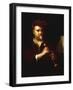 Portrait of a Man Playing a Recorder-Johann Kupetzkty-Framed Giclee Print