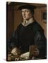 Portrait of a man, possibly Pieter Gerritsz Bicker, 1529-Maerten van Heemskerck-Stretched Canvas