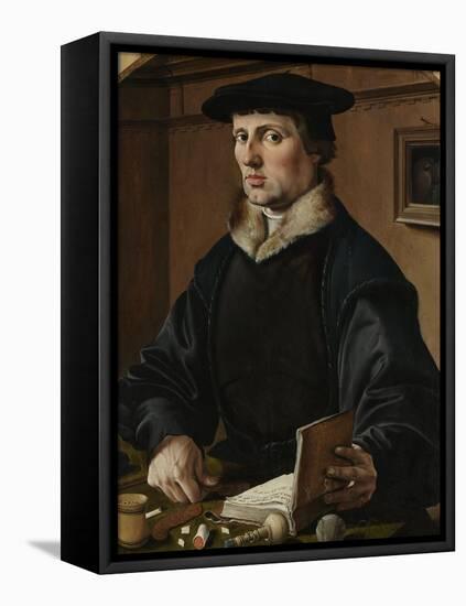 Portrait of a man, possibly Pieter Gerritsz Bicker, 1529-Maerten van Heemskerck-Framed Stretched Canvas