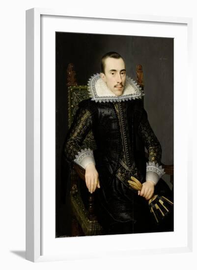 Portrait of a Man, Possibly Walterus Fourmenois (A Man from the Boudaen Courten Family)-Salomon Mesdach-Framed Art Print