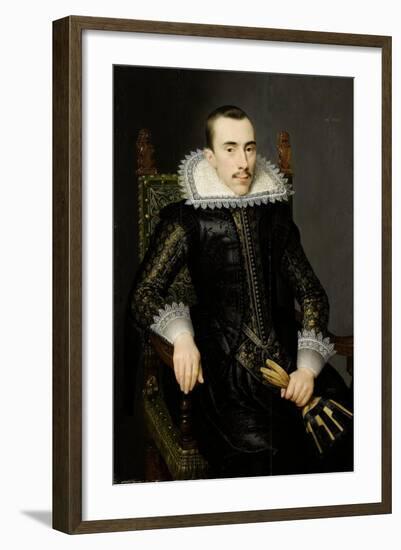 Portrait of a Man, Possibly Walterus Fourmenois (A Man from the Boudaen Courten Family)-Salomon Mesdach-Framed Art Print