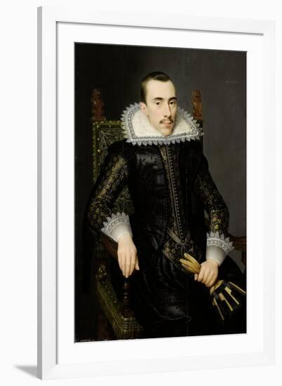 Portrait of a Man, Possibly Walterus Fourmenois (A Man from the Boudaen Courten Family)-Salomon Mesdach-Framed Art Print